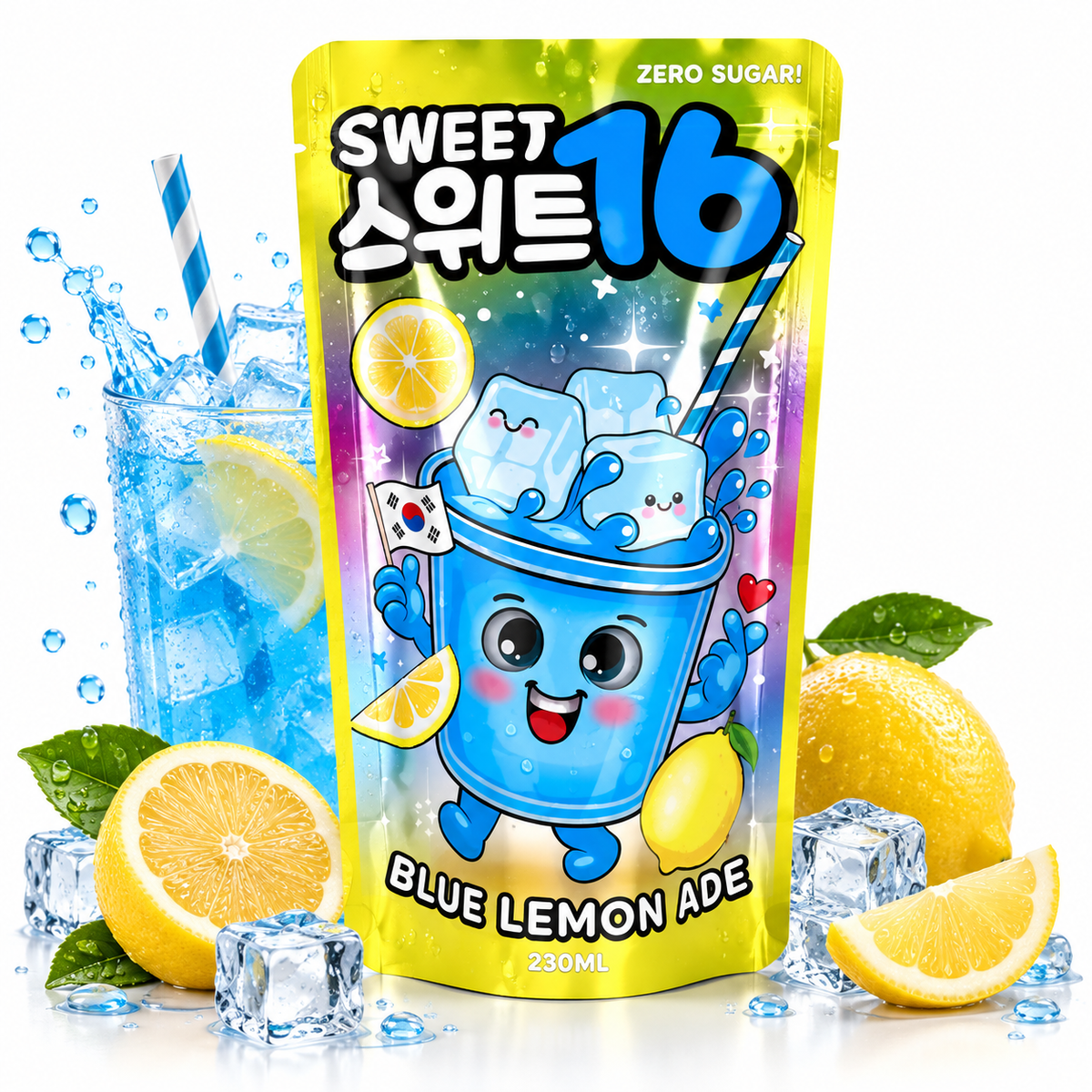 Sweet16 Blue Lemon Ade Zero Sugar 200ml