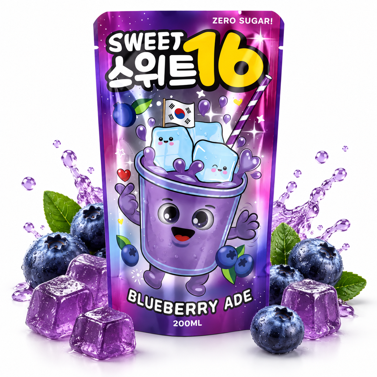 Sweet16 Blueberry Ade Zero Sugar 200ml