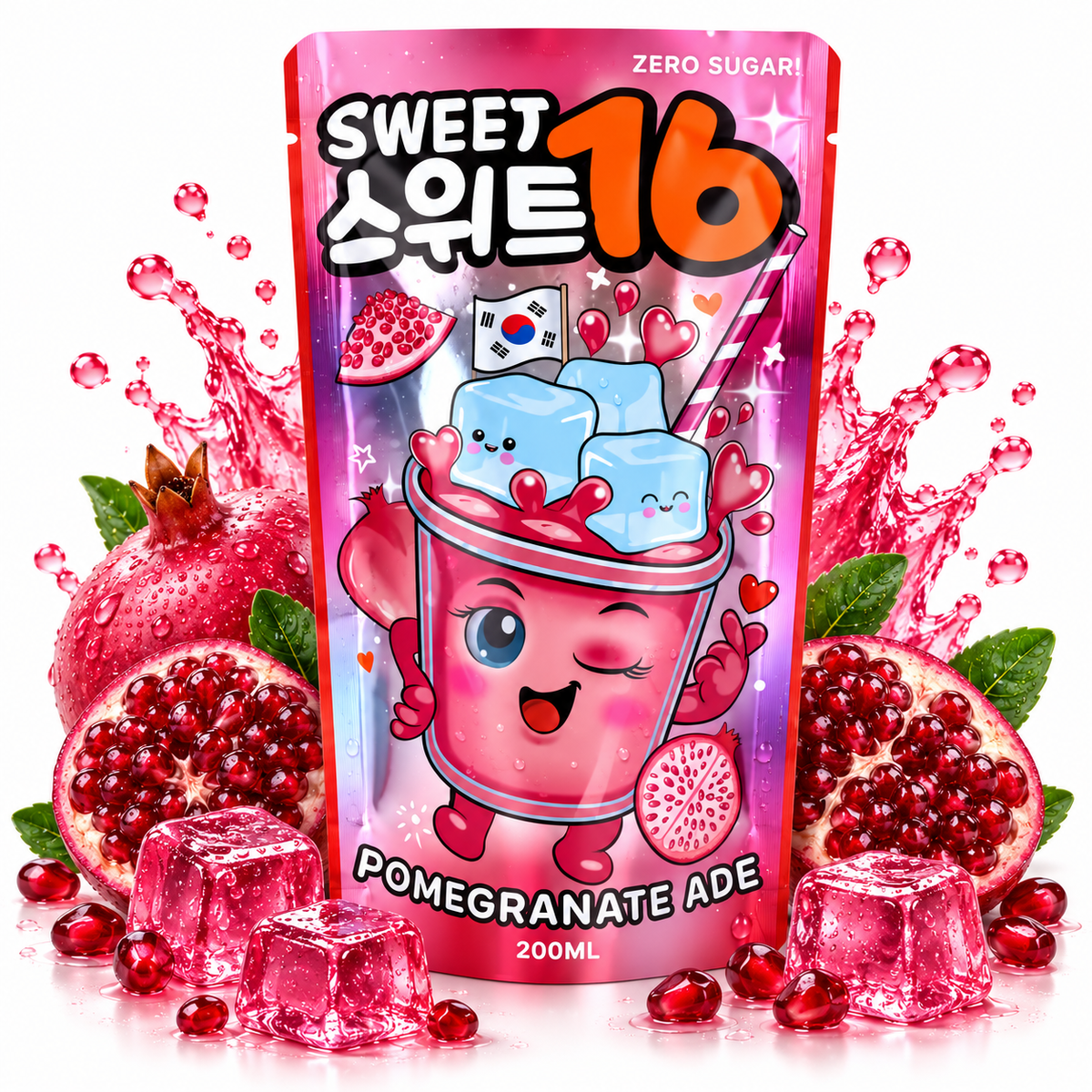 Sweet16 Pomegranate Ade Zero Sugar 200ml