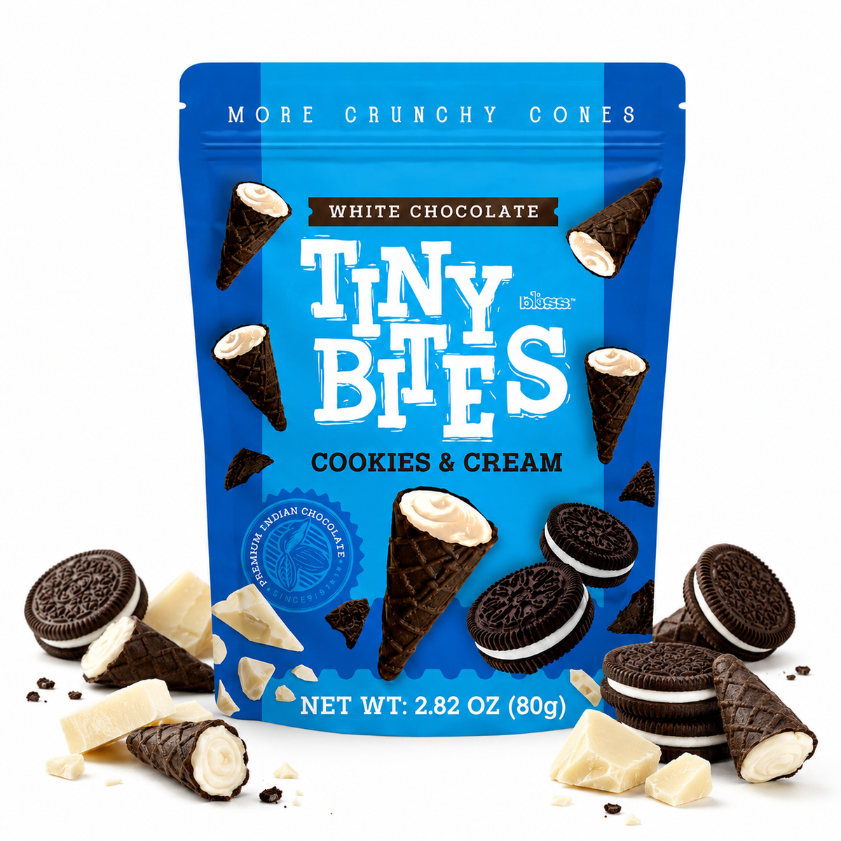 Tiny Bites Waffle Cones Cookies & Cream – 80 g