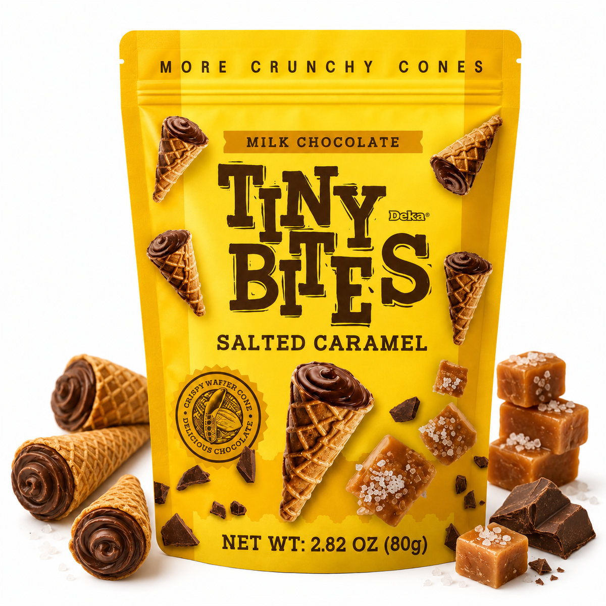 Tiny Bites Waffle Cones Salted Caramel – 80 g